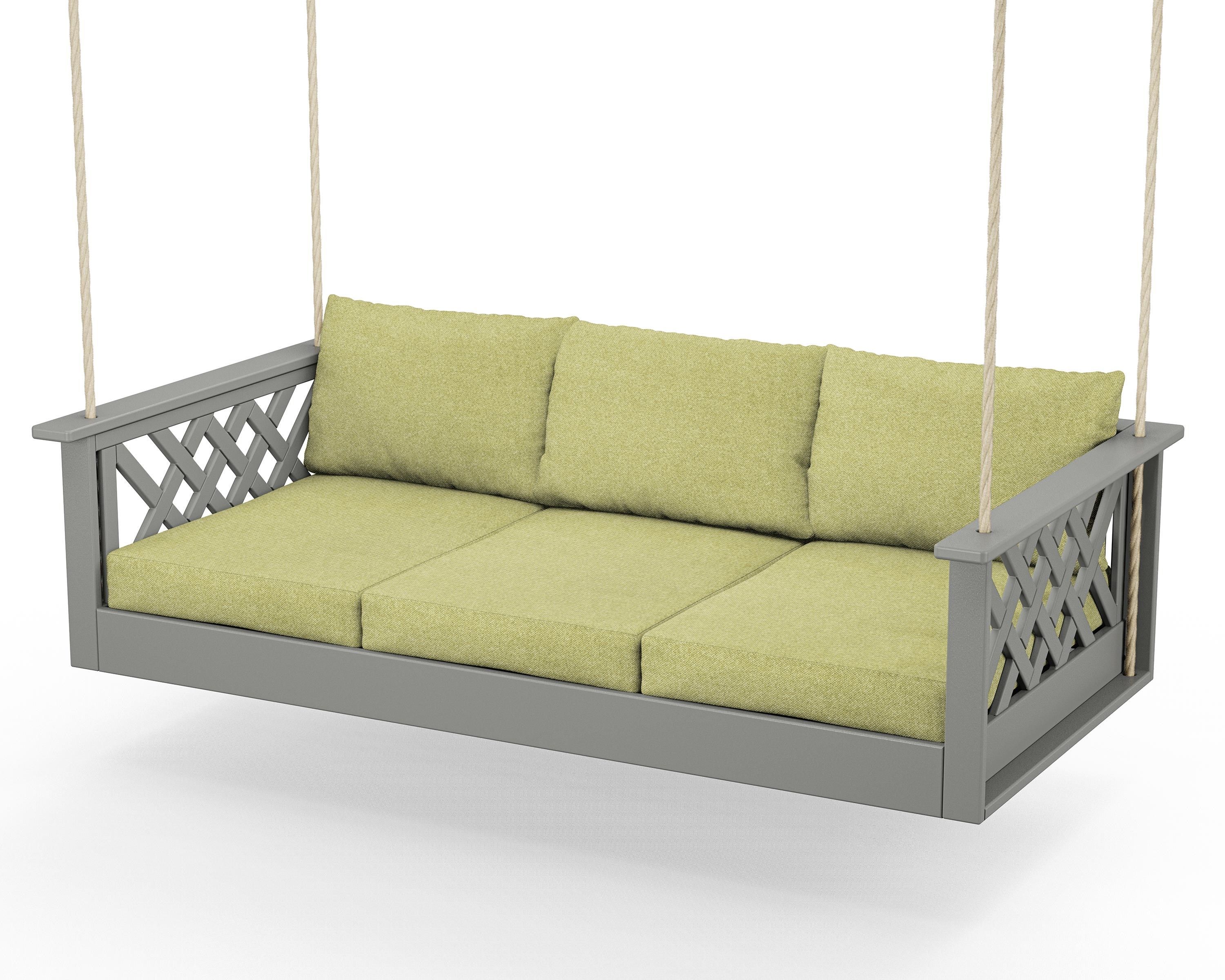 Country Living Wovendale Daybed Swing in Slate Grey / Chartreuse Boucle