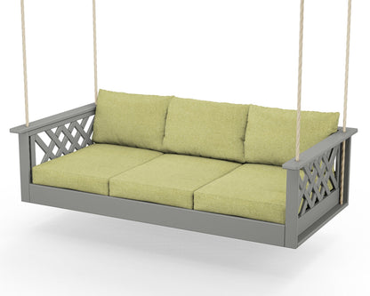 Country Living Wovendale Daybed Swing in Slate Grey / Chartreuse Boucle