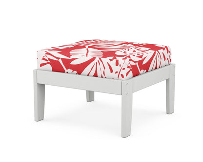 Unbranded Modular Ottoman - Classic in White / Leaf Crimson