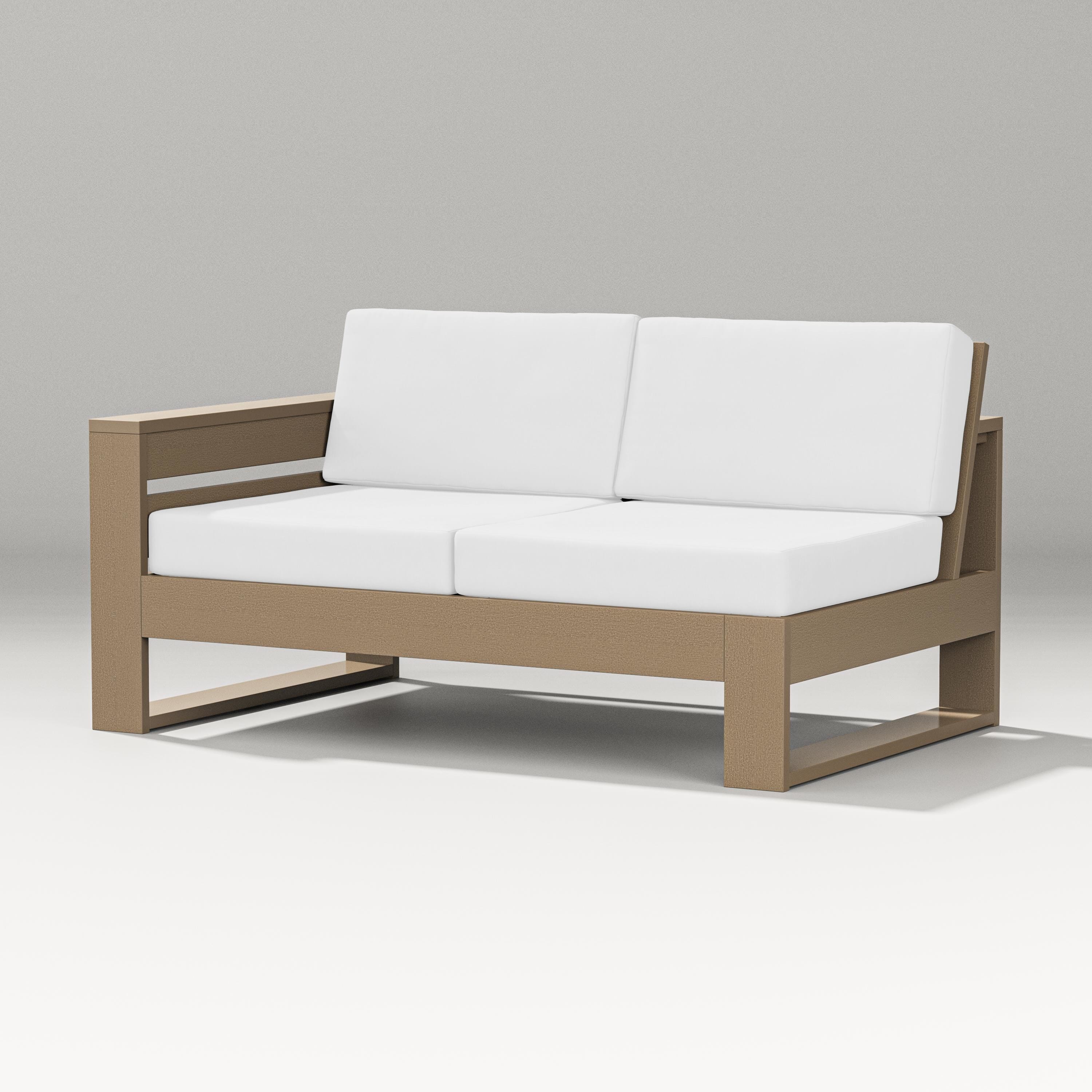 PW Designer Series Latitude Modular Left Arm Loveseat in Vintage Sahara / Natural