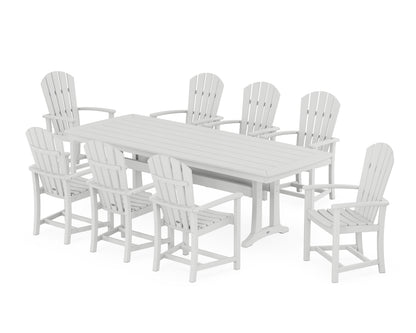 POLYWOOD® Palm Coast 9-Piece Dining Set with Trestle Legs in White