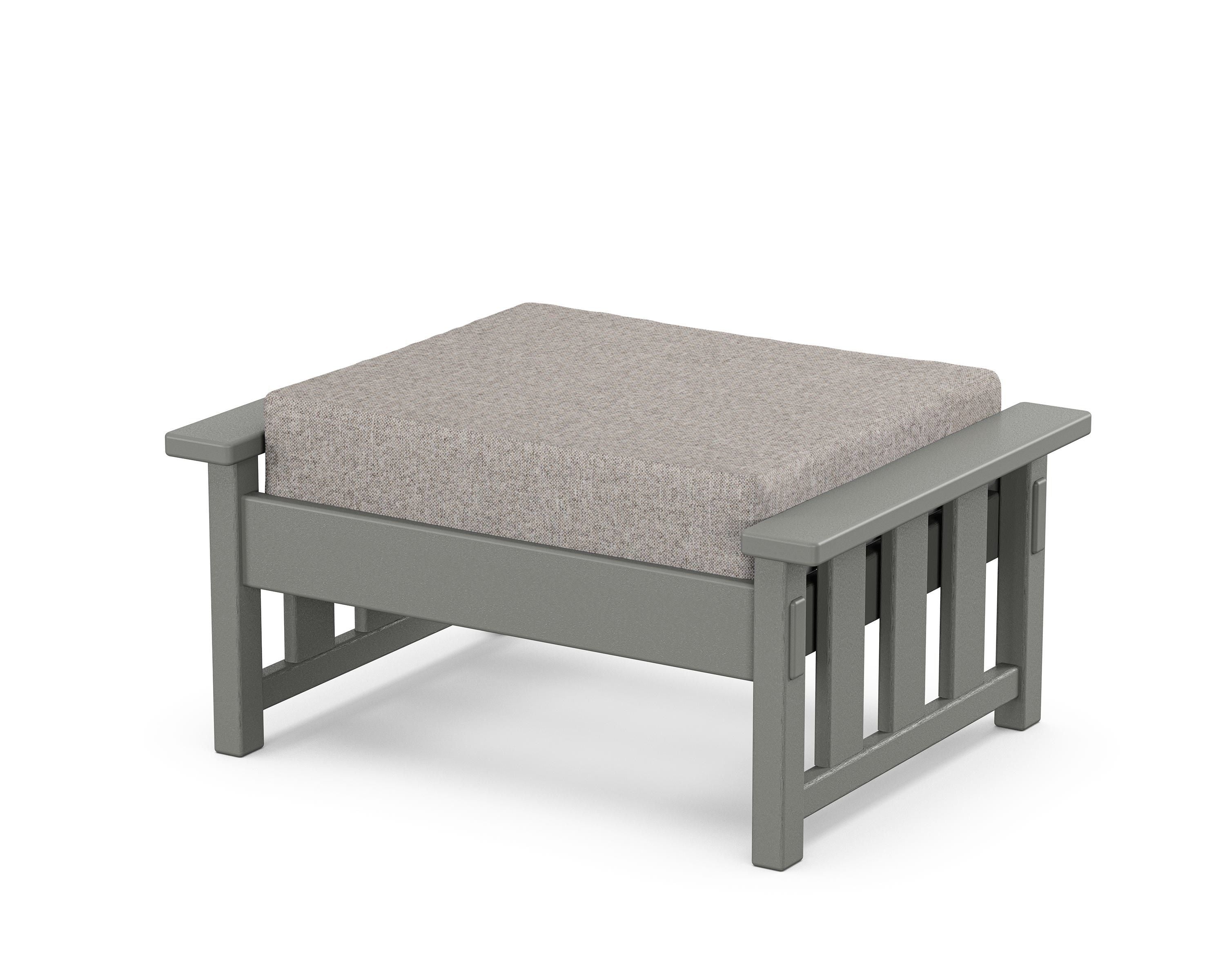 Martha Stewart by POLYWOOD® Acadia Deep Seating Ottoman in Slate Grey / Weathered Tweed