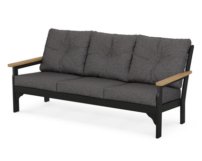 POLYWOOD® Vineyard Deep Seating Sofa in Black / Natural / Ash Charcoal