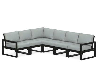 POLYWOOD® EDGE 6-Piece Modular Deep Seating Set in Black / Spa