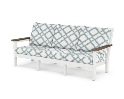 POLYWOOD® Chippendale Deep Seating Sofa in White / Kona / Trellis Glacier Spa