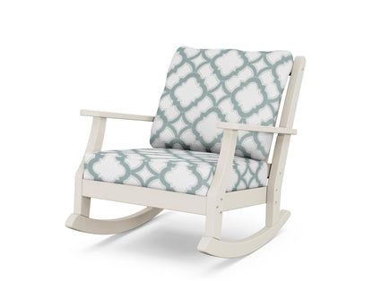 Country Living Wovendale Deep Seating Rocking Chair in Sand / Trellis Glacier Spa