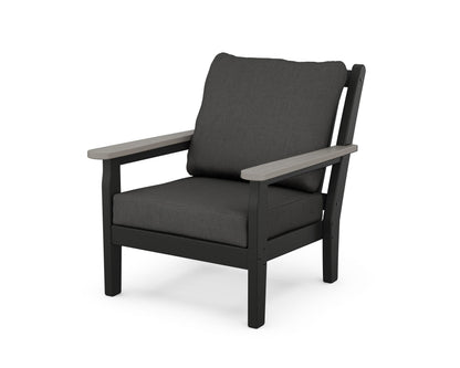 POLYWOOD® Chippendale Deep Seating Chair in Black / Driftwood / Spectrum Carbon