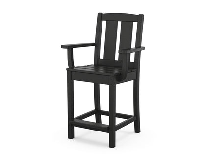 POLYWOOD® Mission Counter Arm Chair in Black