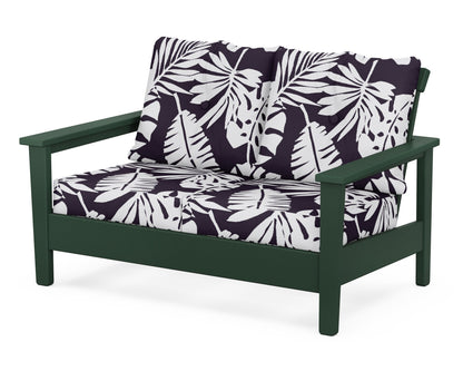 POLYWOOD® Prescott Deep Seating Loveseat in Green / Leaf Navy
