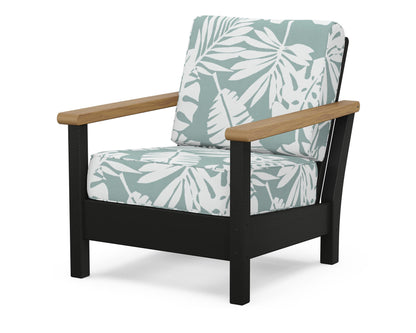 POLYWOOD® Harbour Deep Seating Chair in Black / Natural / Leaf Glacier Spa