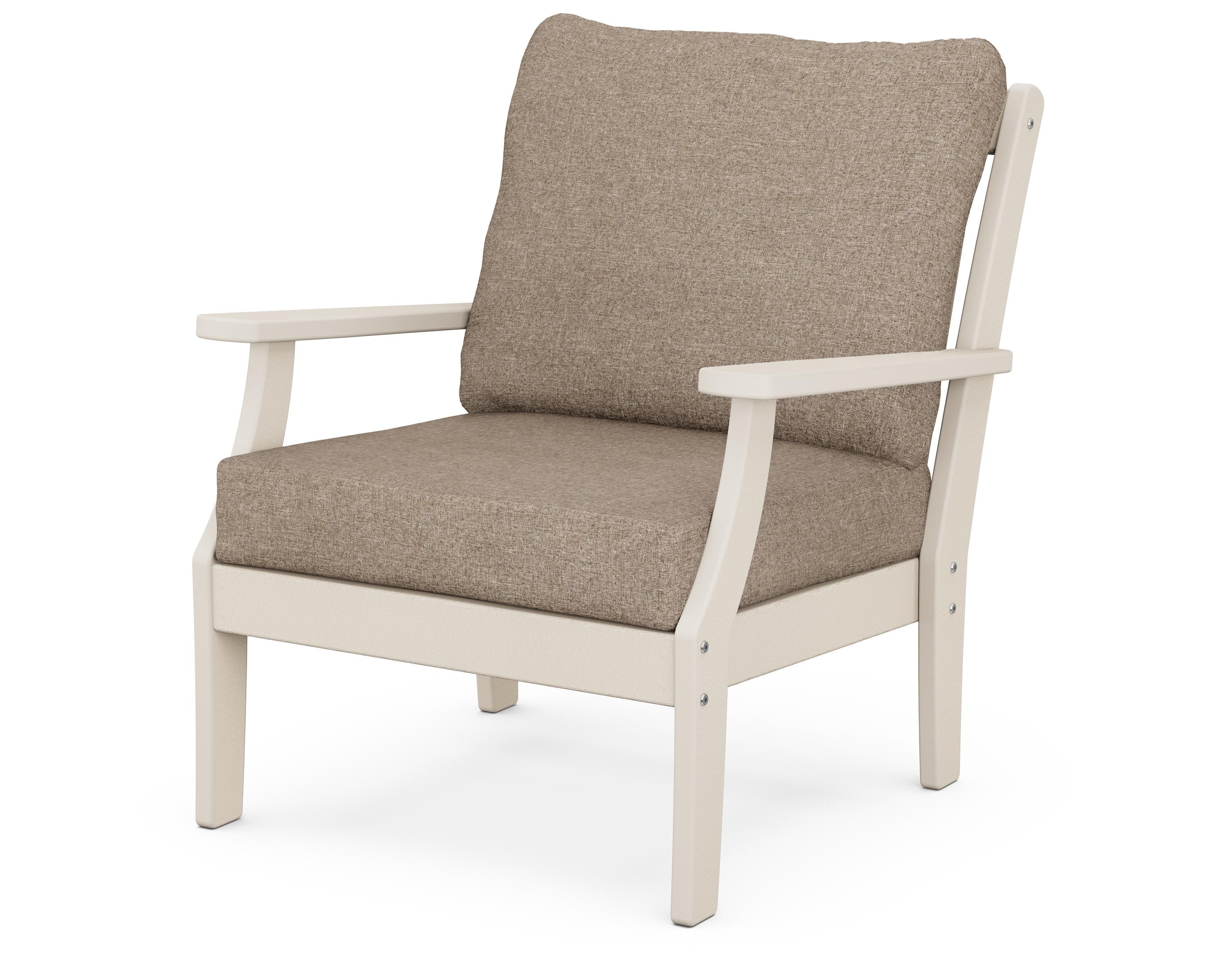 POLYWOOD® Braxton Deep Seating Chair in Sand / Spiced Burlap