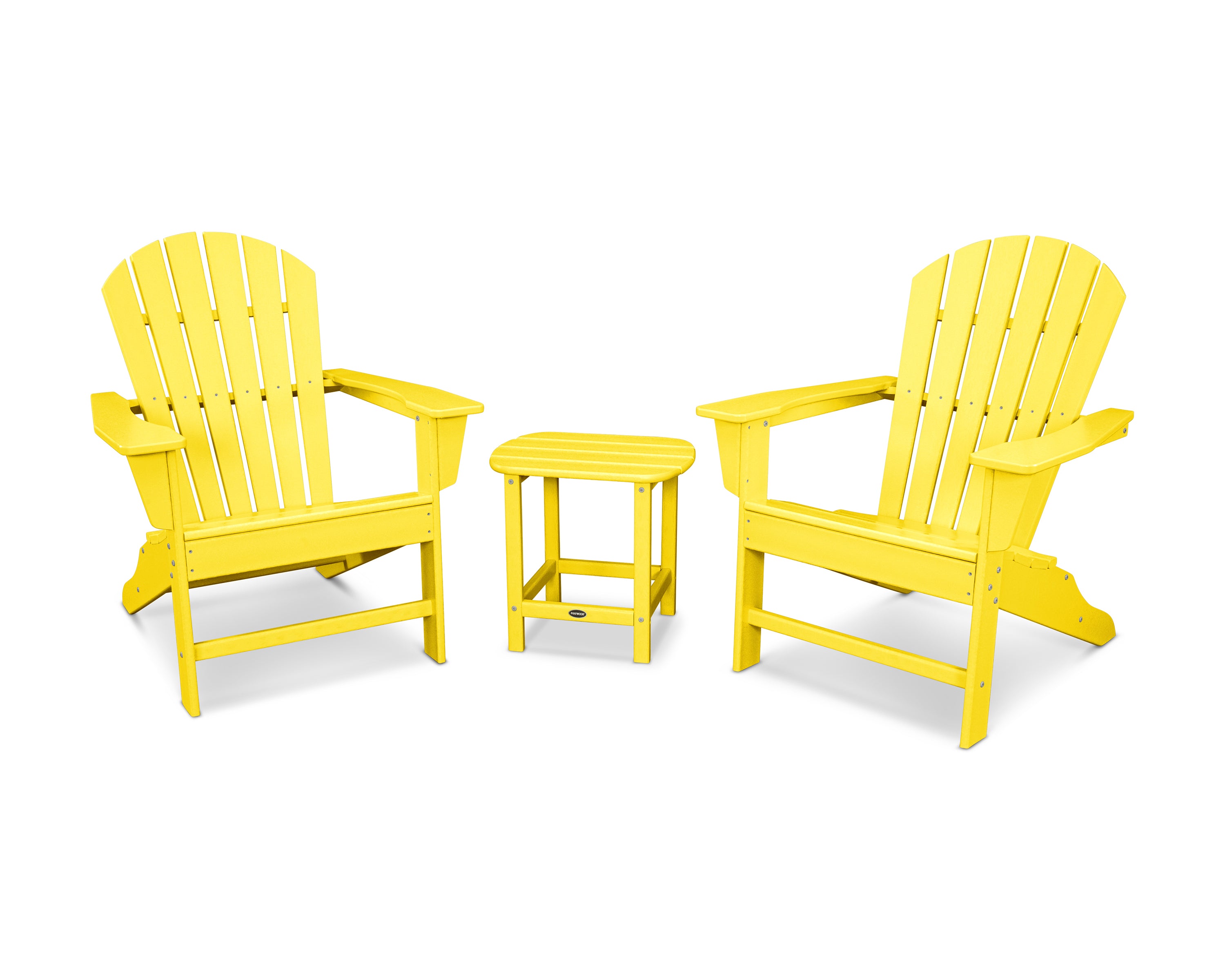 POLYWOOD® South Beach Adirondack 3-Piece Set in Lemon