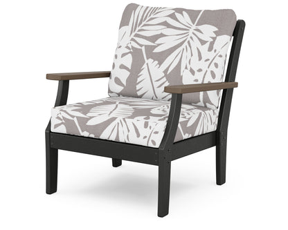 POLYWOOD® Braxton Deep Seating Chair in Black / Kona / Leaf Grey Mist