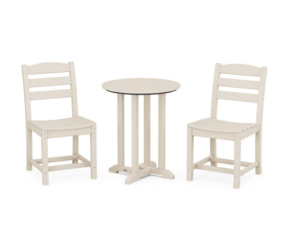 POLYWOOD® La Casa Café Side Chair 3-Piece Round Bistro Dining Set in Sand