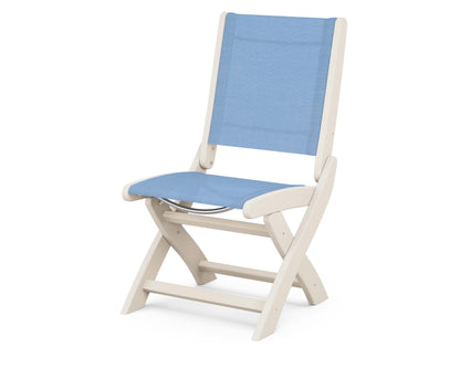 POLYWOOD® Coastal Folding Side Chair in Sand / Poolside Sling