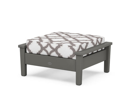 POLYWOOD® Prescott Deep Seating Ottoman in Slate Grey / Trellis Grey Mist