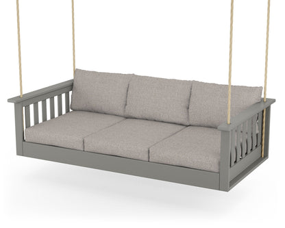 POLYWOOD® Vineyard Daybed Swing in Slate Grey / Weathered Tweed