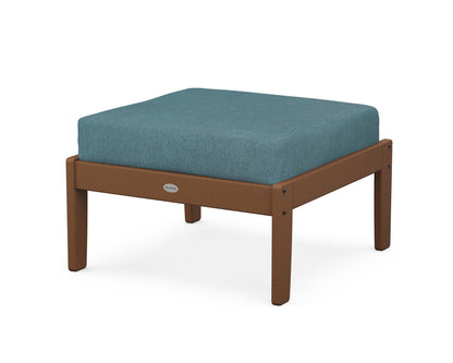 POLYWOOD® Braxton Deep Seating Ottoman in Teak / Ocean Teal