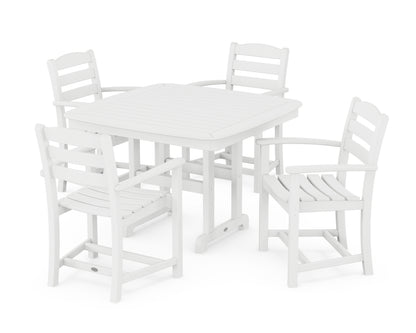 POLYWOOD® La Casa Café 5-Piece Dining Set with Trestle Legs in White