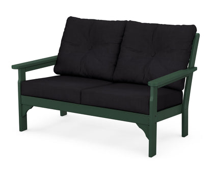 POLYWOOD® Vineyard Deep Seating Loveseat in Green / Midnight Linen