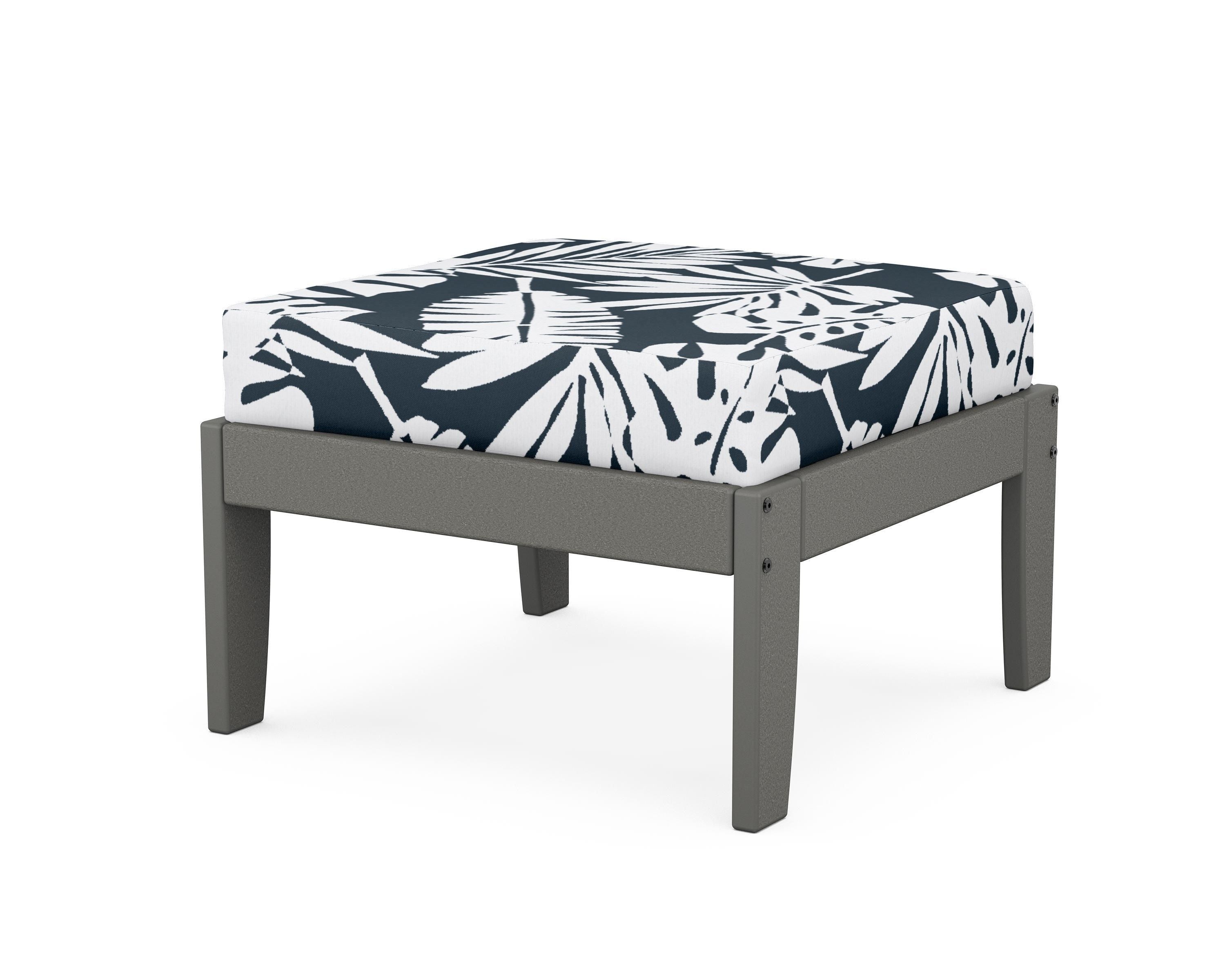 Unbranded Modular Ottoman - Classic in Slate Grey / Leaf Marine Indigo