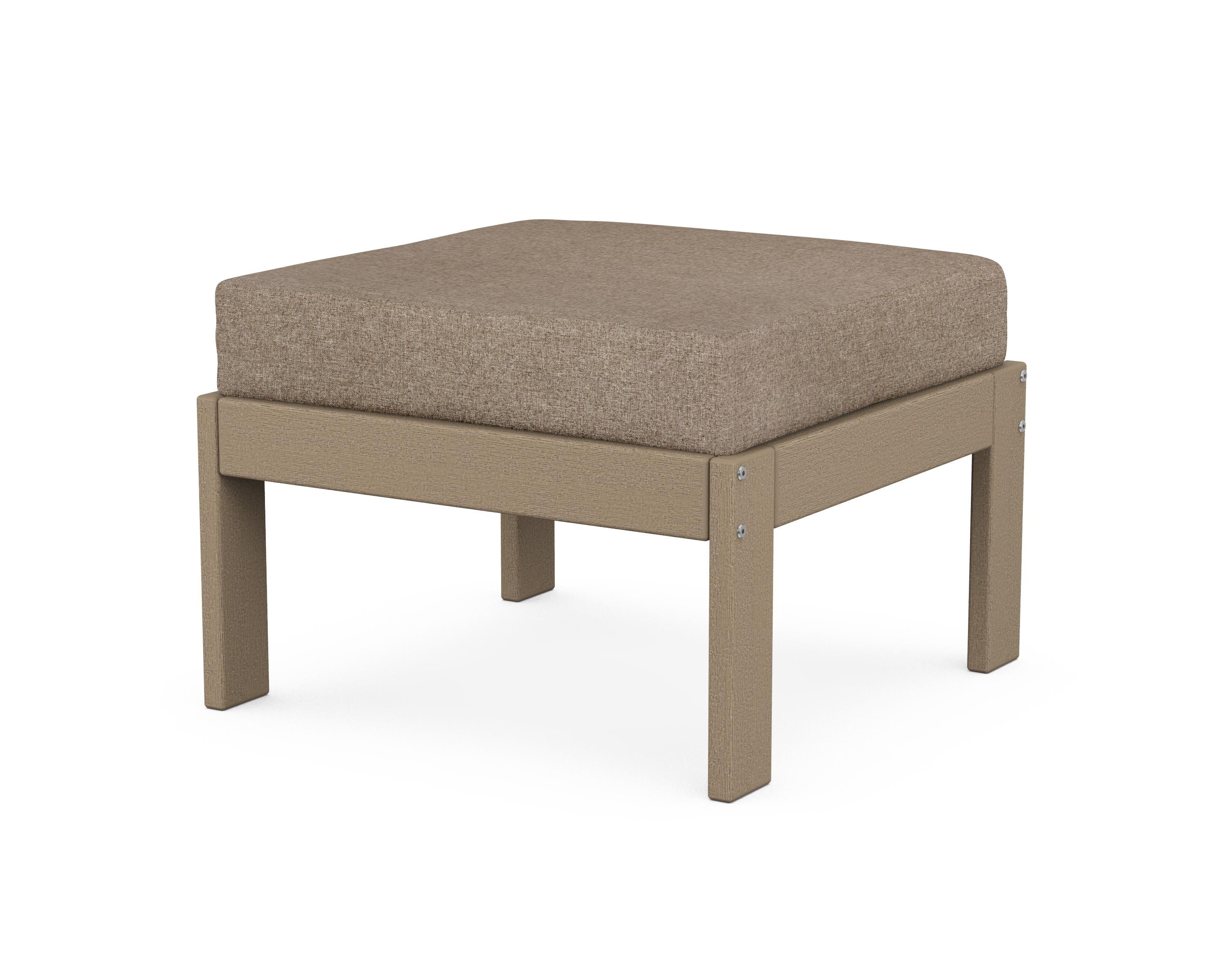 POLYWOOD® Vineyard Modular Ottoman in Vintage Sahara / Spiced Burlap