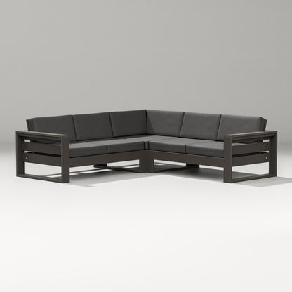 PW Designer Series Latitude Corner Sectional in Vintage Coffee / Spectrum Carbon