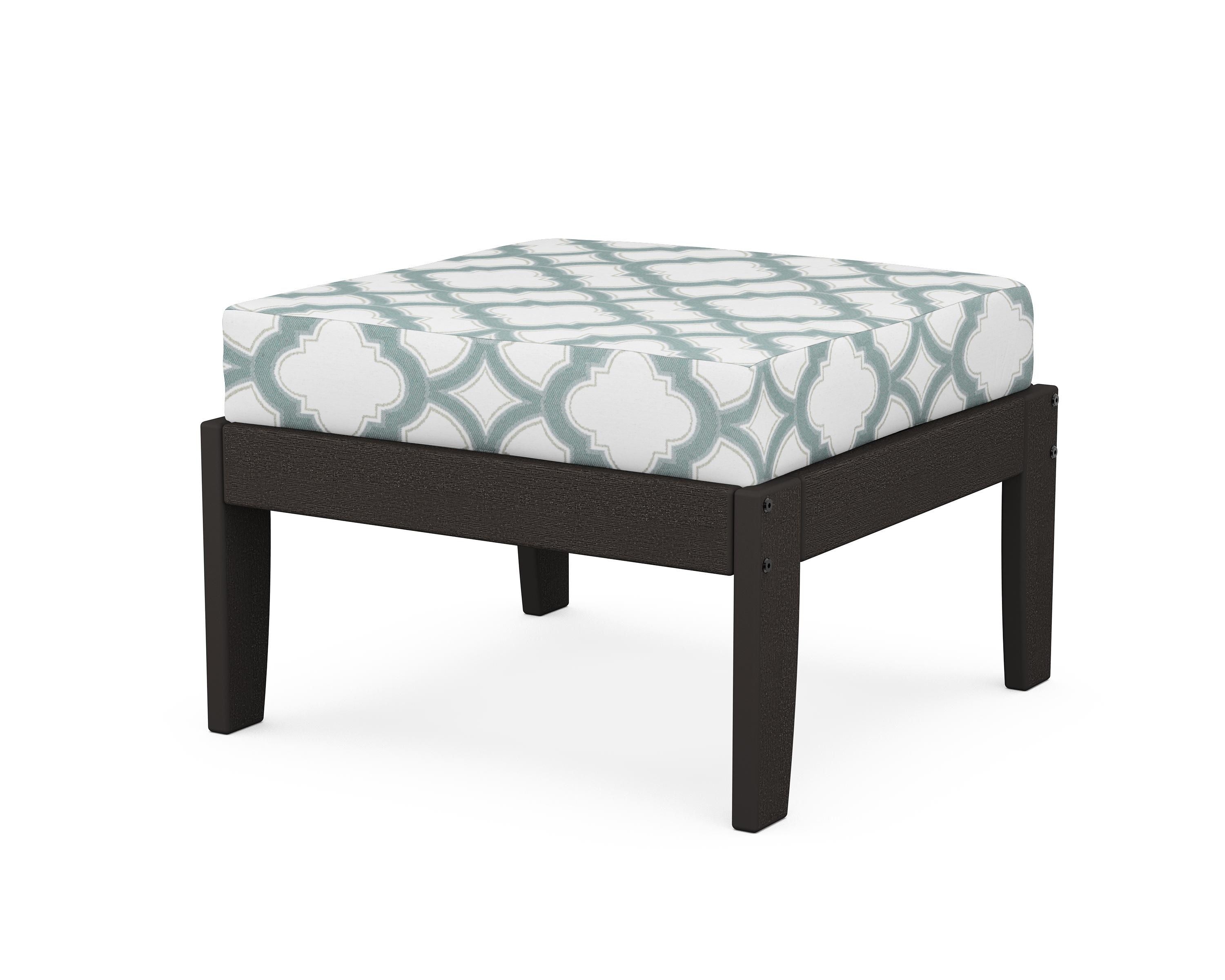 Unbranded Modular Ottoman - Classic in Vintage Coffee / Trellis Glacier Spa
