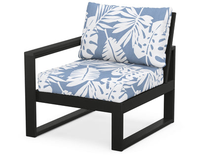 POLYWOOD® EDGE Modular Left Arm Chair in Black / Leaf Sky Blue