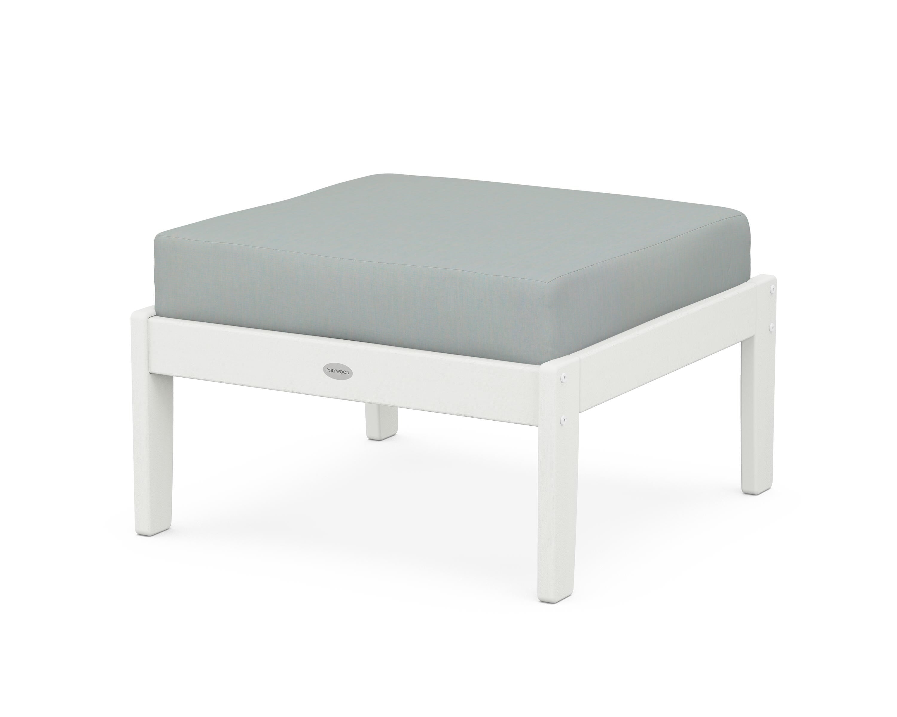 POLYWOOD® Braxton Deep Seating Ottoman in Vintage White / Spa