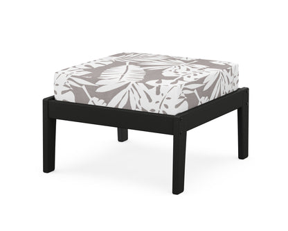 Unbranded Deep Seating Ottoman in Black / Leaf Grey Mist