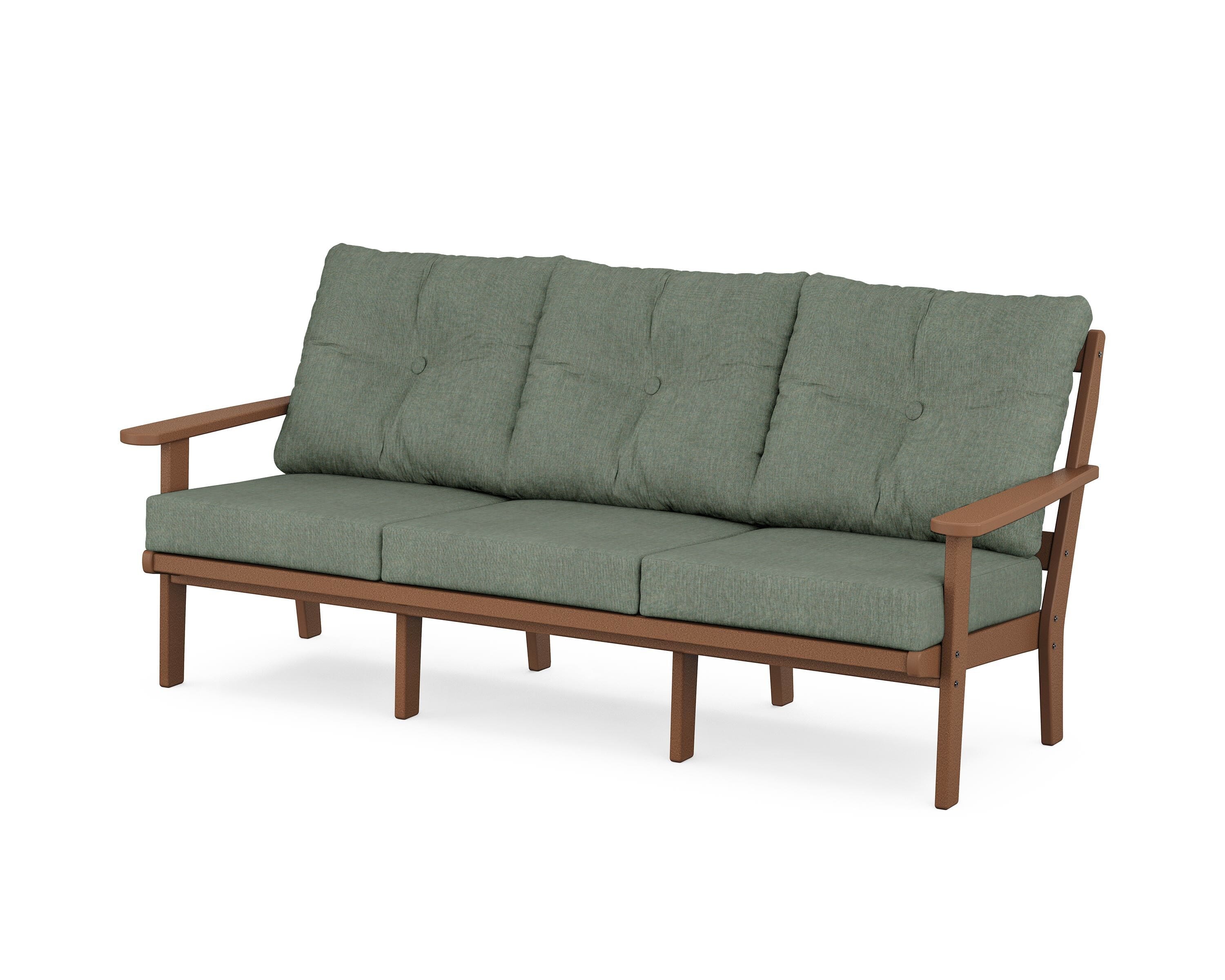 POLYWOOD® Mission Deep Seating Sofa in Teak / Cast Sage