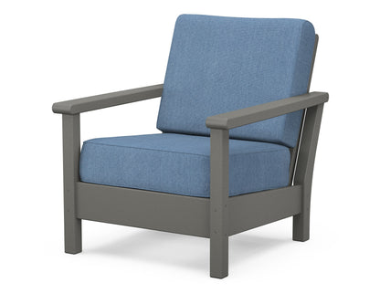 POLYWOOD® Harbour Deep Seating Chair in Slate Grey / Sky Blue