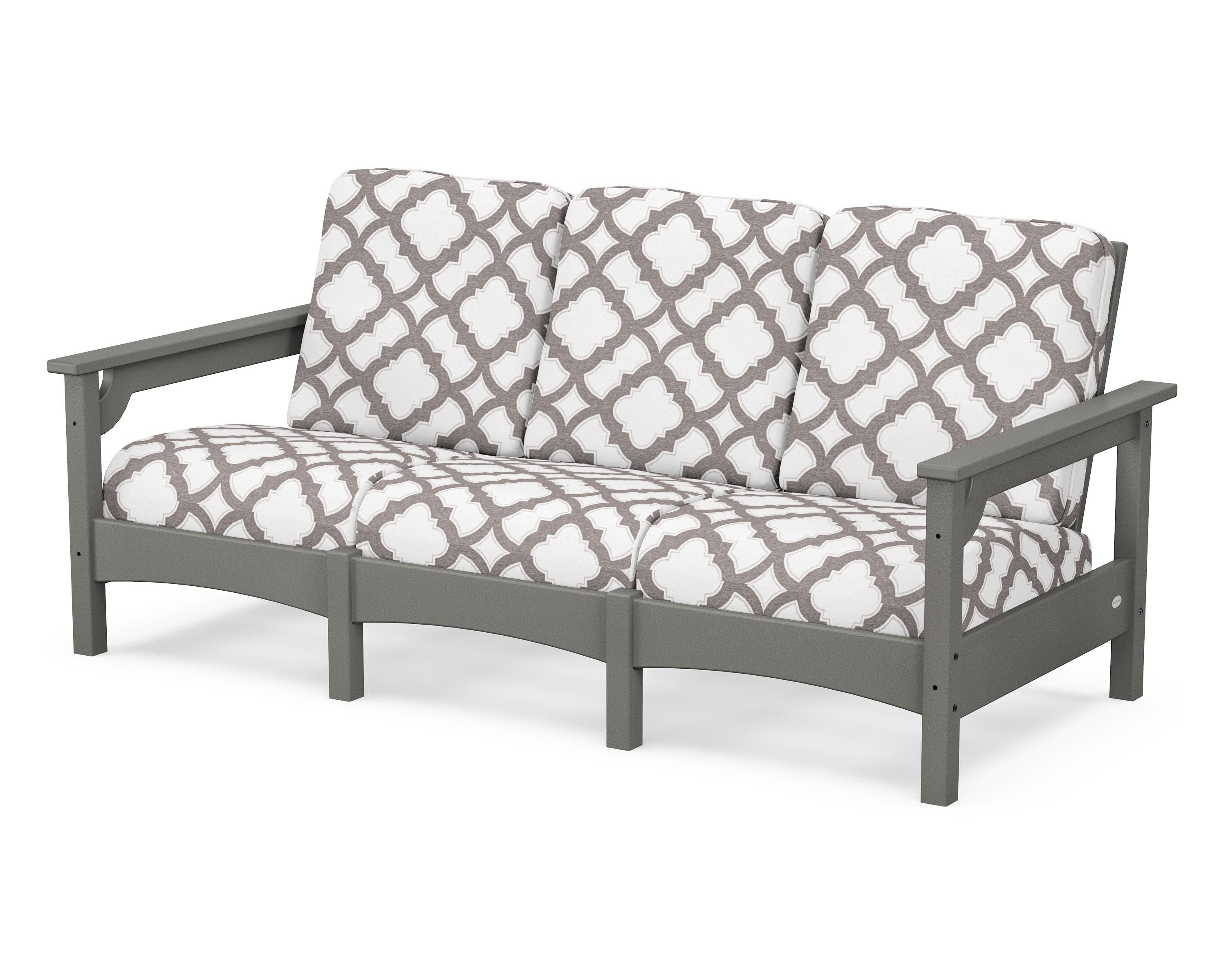 POLYWOOD® Club Sofa in Slate Grey / Trellis Grey Mist