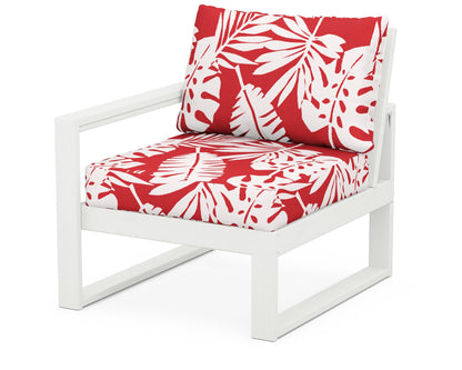 POLYWOOD® EDGE Modular Left Arm Chair in Vintage White / Leaf Crimson
