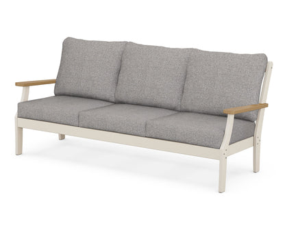 POLYWOOD® Braxton Deep Seating Sofa in Sand / Natural / Grey Mist