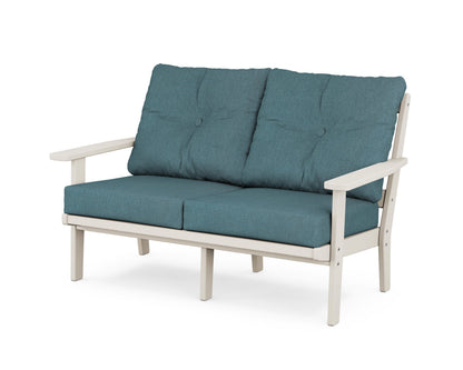 POLYWOOD® Oxford Deep Seating Loveseat in Sand / Ocean Teal