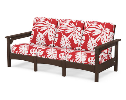 POLYWOOD® Club Sofa in Mahogany / Leaf Crimson