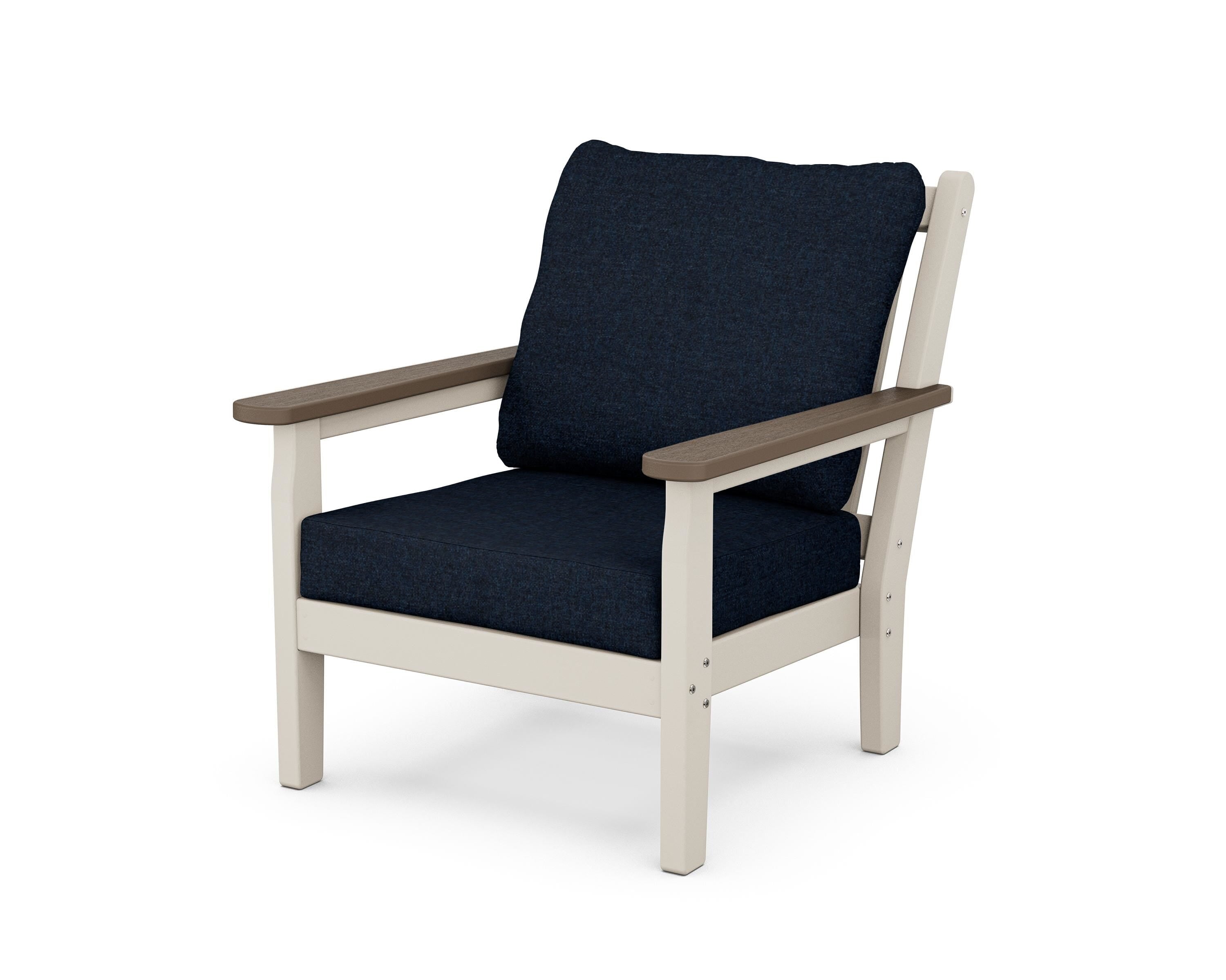 POLYWOOD® Chippendale Deep Seating Chair in Sand / Kona / Marine Indigo
