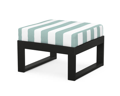Unbranded Modular Ottoman - Modern in Black / Cabana Stripe Glacier Spa