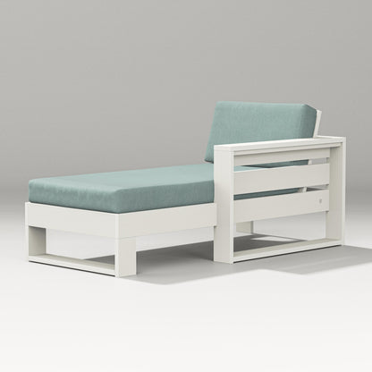 PW Designer Series Latitude Modular Right Arm Chaise in Vintage White / Glacier Spa