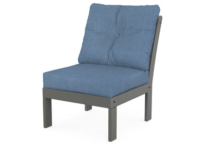 POLYWOOD® Vineyard Modular Armless Chair in Slate Grey / Sky Blue