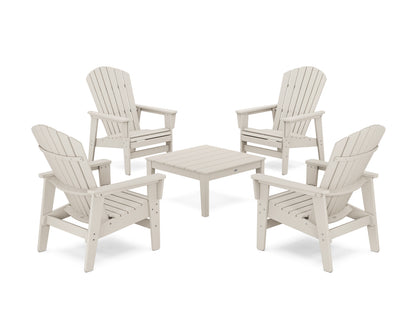POLYWOOD® 5-Piece Nautical Grand Upright Adirondack Chair Conversation Group in Sand