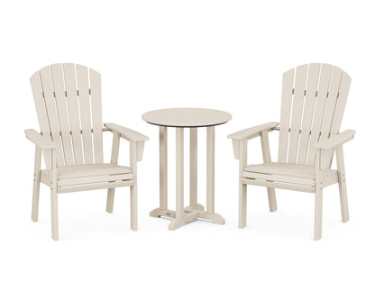 POLYWOOD® Nautical Adirondack 3-Piece Round Bistro Dining Set in Sand