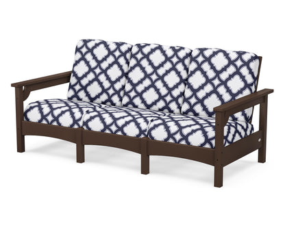 POLYWOOD® Club Sofa in Mahogany / Trellis Navy