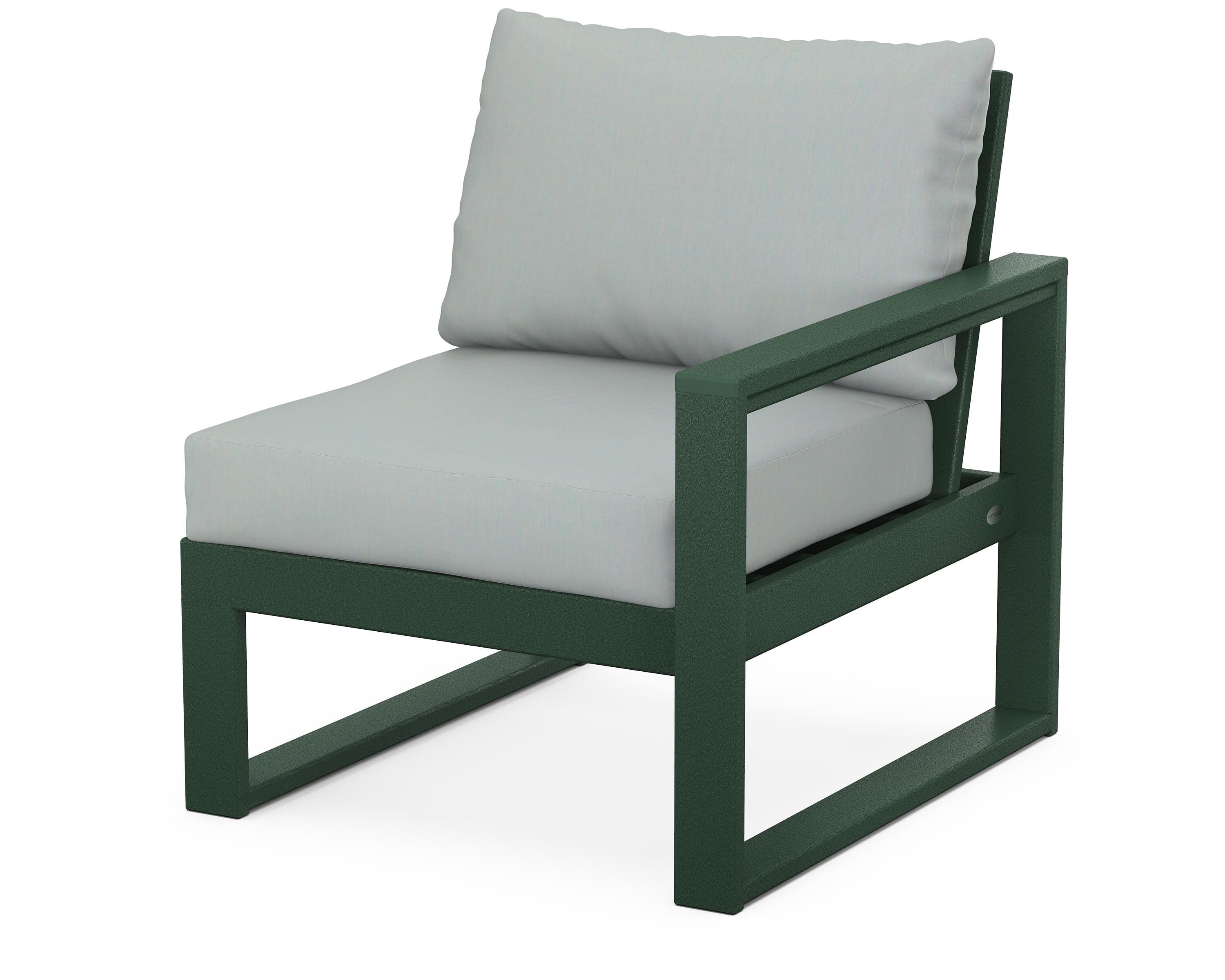 POLYWOOD® EDGE Modular Right Arm Chair in Green / Spa
