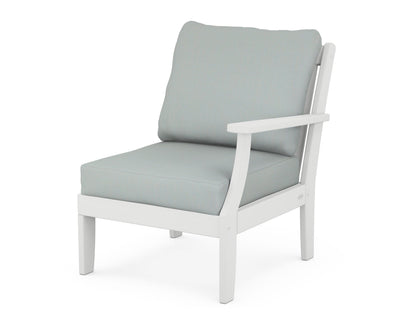 POLYWOOD® Braxton Modular Right Arm Chair in White / Spa