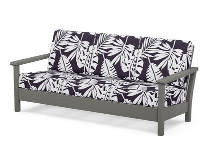 POLYWOOD® Harbour Deep Seating Sofa in Slate Grey / Leaf Navy