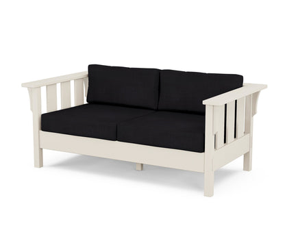Martha Stewart by POLYWOOD® Acadia Deep Seating Loveseat in Sand / Midnight Linen
