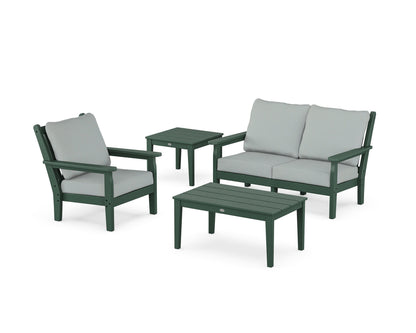 POLYWOOD® Chippendale 4-Piece Deep Seating Set in Green / Spa